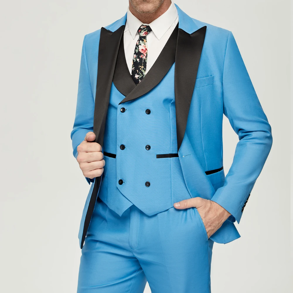 Niebieskie garnitury męskie 3- – Men'S Grooming Studio recenzja i cena