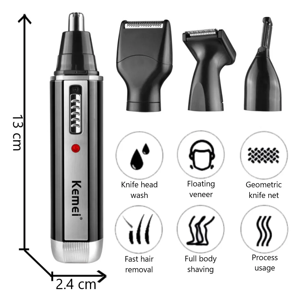 Kemei Trymer 4 w 1 dla mężczyz – Men'S Grooming Nose Hair Trimmer recenzja i cena